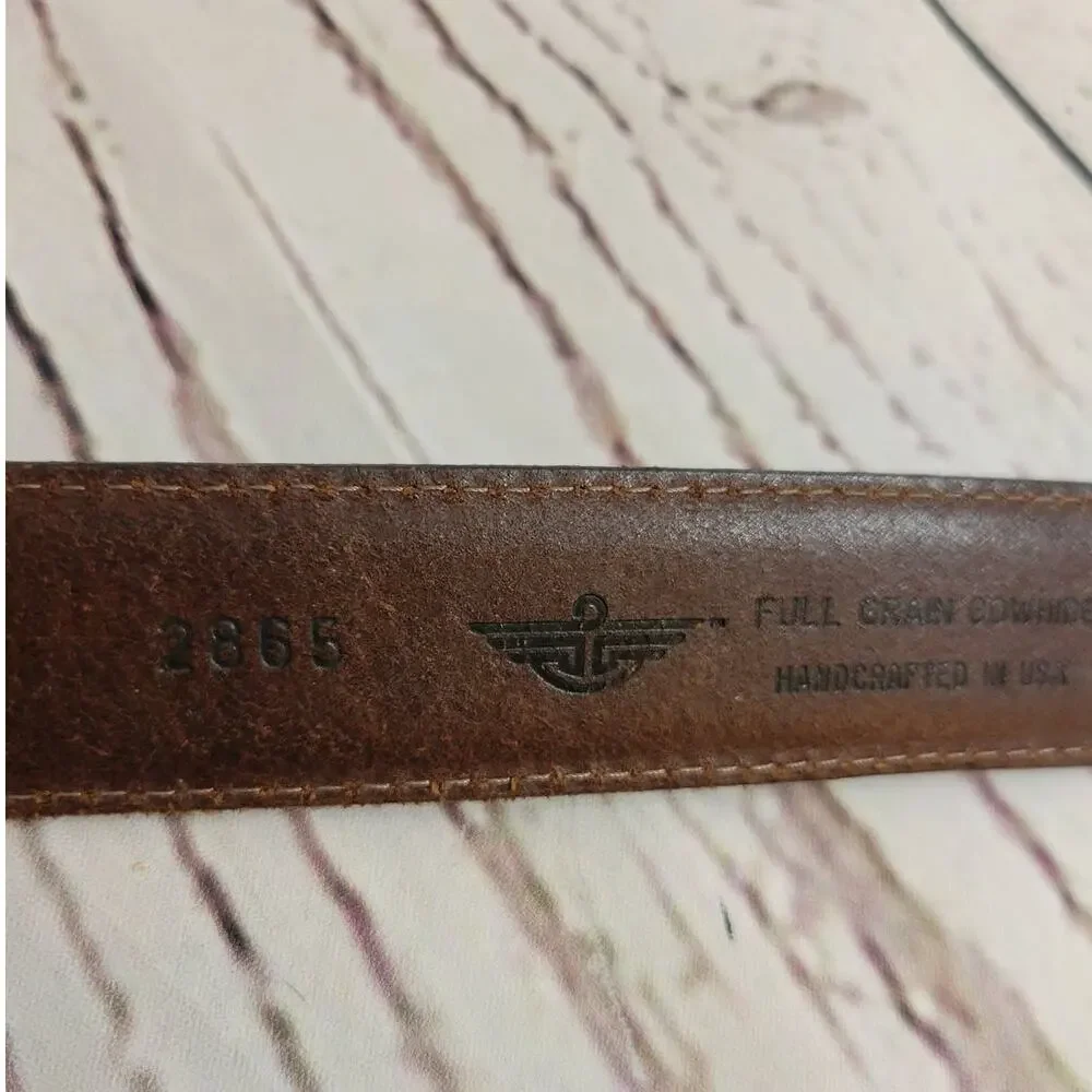 DOCKERS‎ Brown Full Grain Cowhide Belt Solid Brass Buckle Men's Size 38